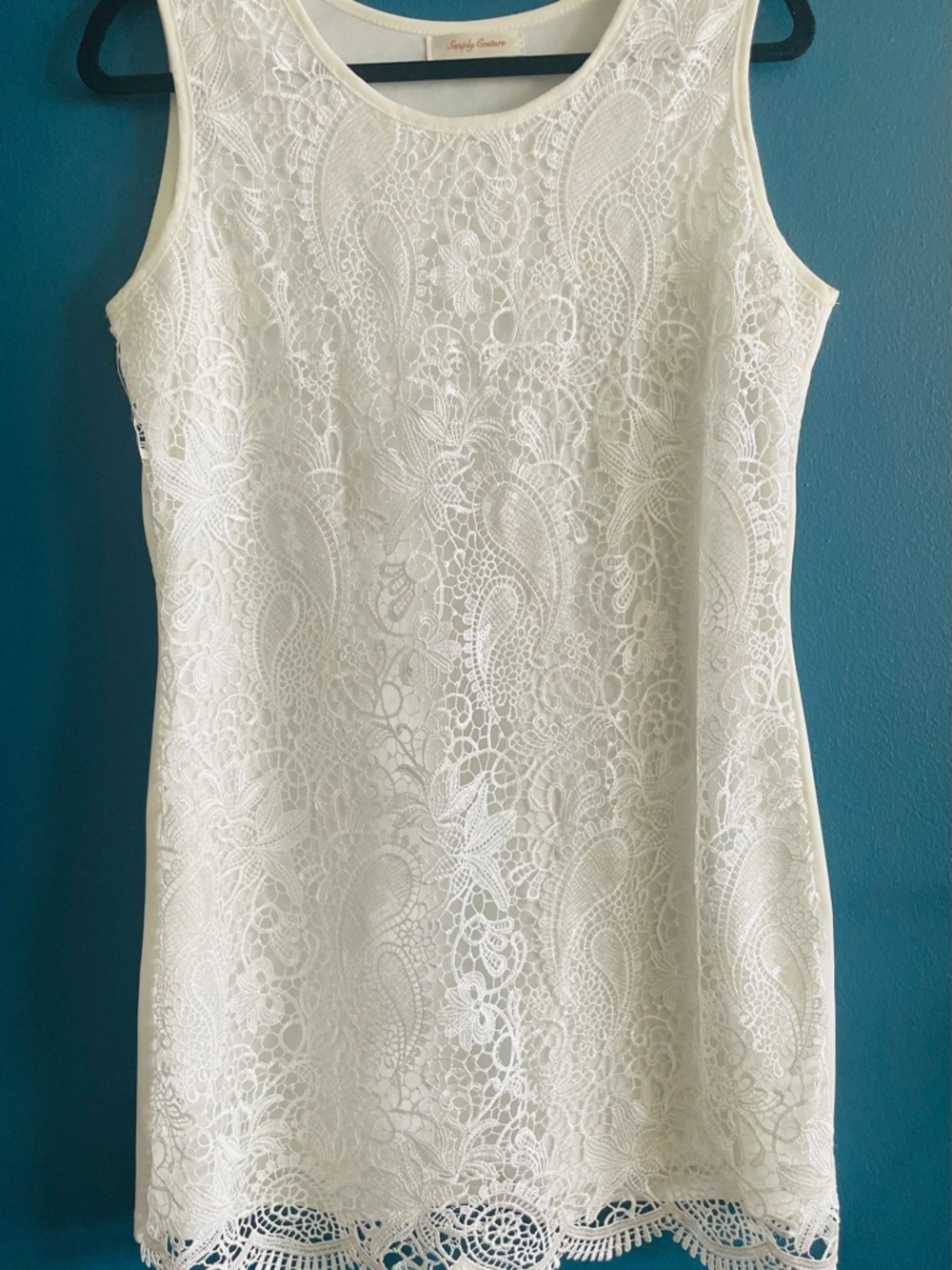 White Lace Sleeveless Dress from Simply Couture